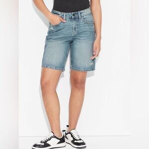 Women's Mid-Rise EasyRigid Wild Fable™ Med Wash 10 Relaxed Denim Bermuda Shorts